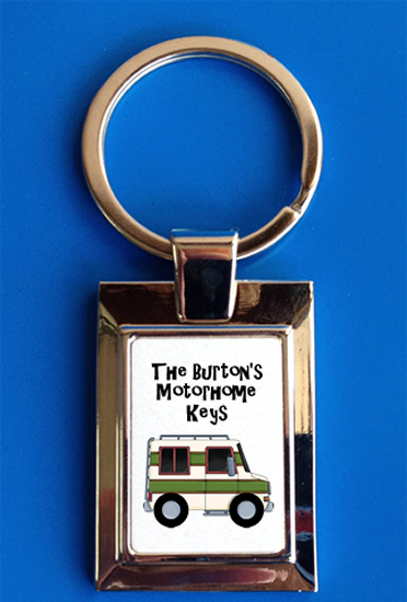 Personalised Cartoon Style Motorhome Keys Keyring